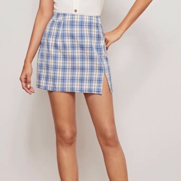 NEW! baby blue plaid skirt✨🦋 - Picture 4 of 5